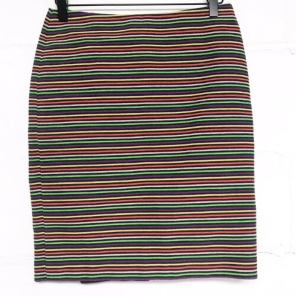 Talbots Multicolored Striped Corded Pencil Skirt Size 2 Petites Career